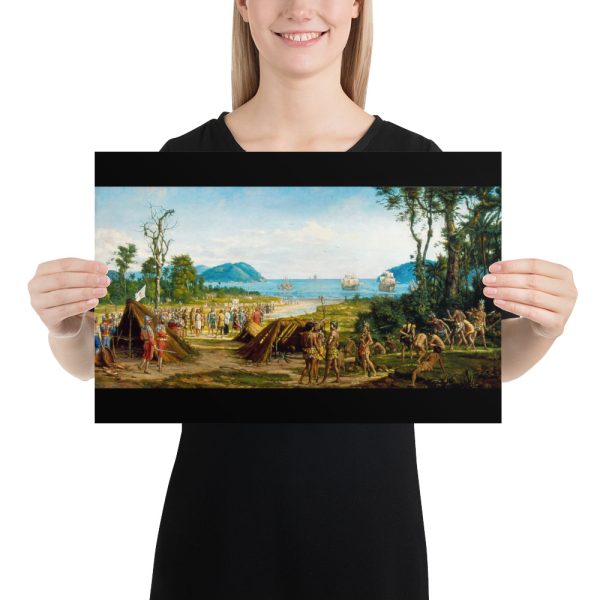 The First Portuguese Village in the Americas - Fundação de São Vicente by Benedito Calixto - Poster