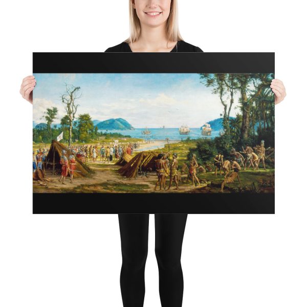 The First Portuguese Village in the Americas - Fundação de São Vicente by Benedito Calixto - Poster