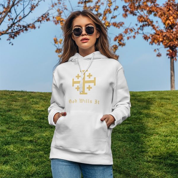 God Wills It - Golden Jerusalem Cross - Unisex Hoodie
