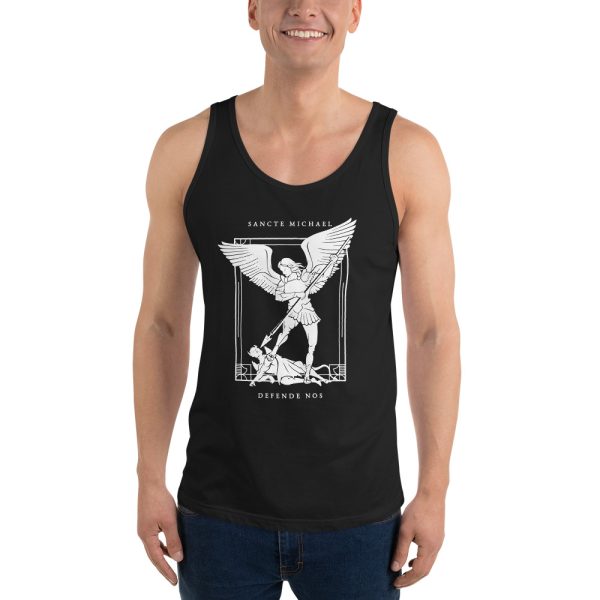 unisex-premium-tank-top-black-front-617d3bbc073d2.jpg Saint Michael - Sancte Michael Defende Nos - Unisex Tank Top