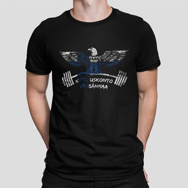 Finland's Gym Eagle - Koti, Uskonto ja Isänmaa - Unisex T-Shirt