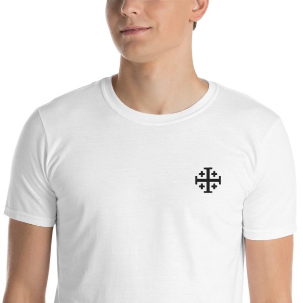 Embroidered Black Jerusalem Cross - Unisex T-Shirt