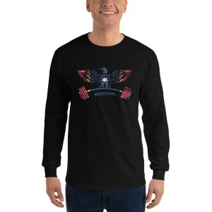 Mississippi New Flag Gym Eagle - Men’s Long Sleeve Shirt