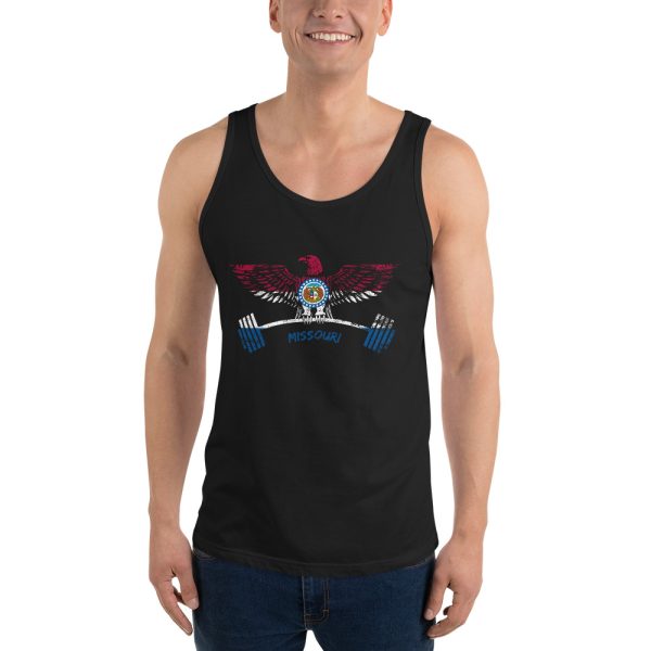 mens-staple-tank-top-black-front-61bba6b75eb36.jpg Missouri Gym Eagle - Unisex Tank Top