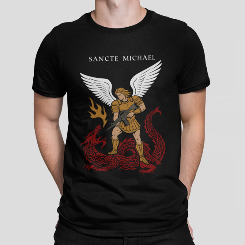 Saint Michael Ar-15 – T-Shirt – Western Aesthetics